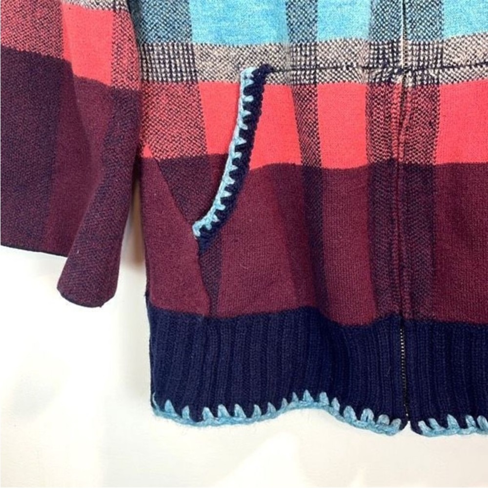 Anthropologie Monogram Zip Up Wool Sweater Small - Picture 4 of 5